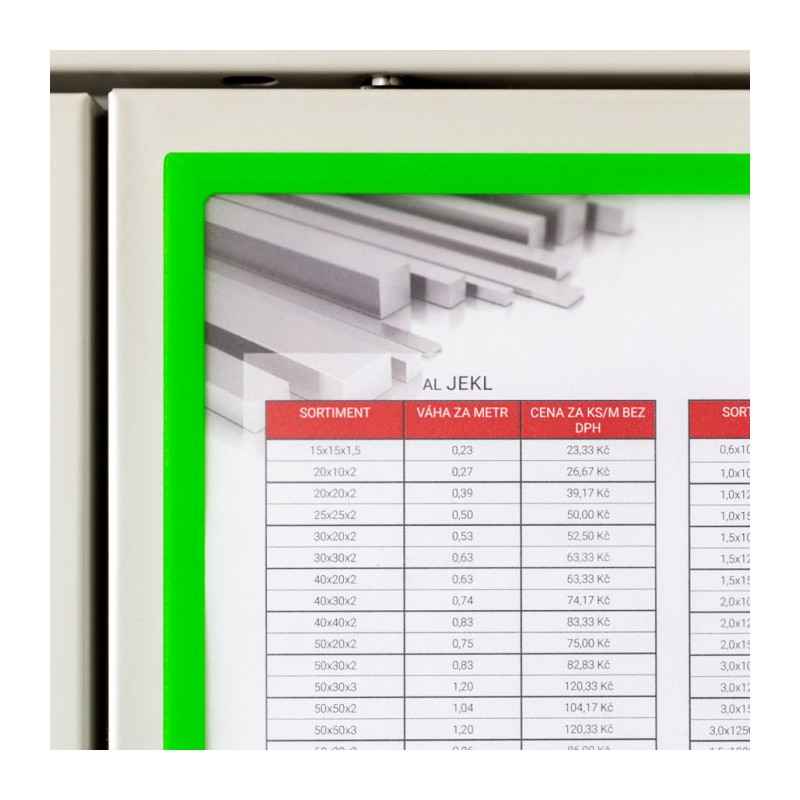 Buzunar magnetic A4 cu chenar verde