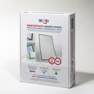 Buzunar magnetic A4 cu chenar verde - set 20 buc