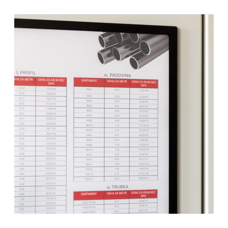 Buzunar magnetic A4 cu chenar negru
