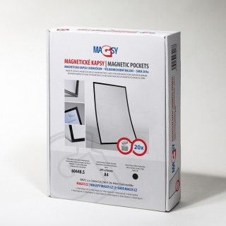 Buzunar magnetic A4 cu chenar negru - set 20 buc