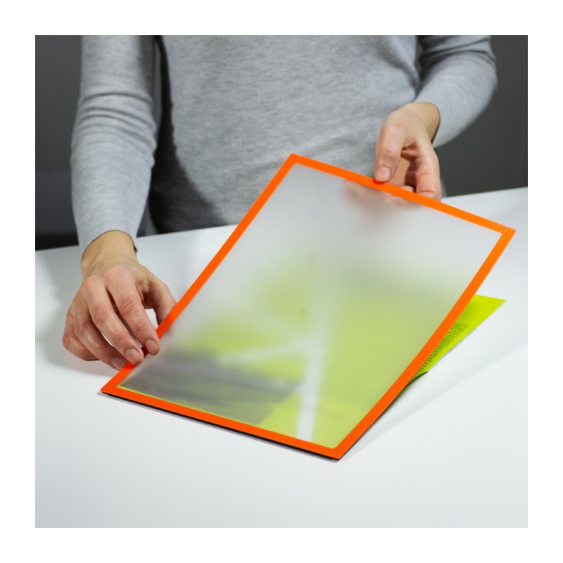 Buzunar magnetic A4 cu chenar portocaliu