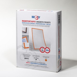 Buzunar magnetic A4 cu chenar portocaliu - set 20 buc