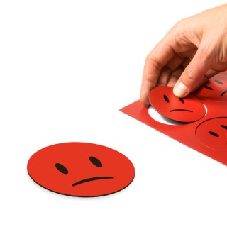Smiley magnetic diam. 60 mm, 6 buc./A5 - roșu