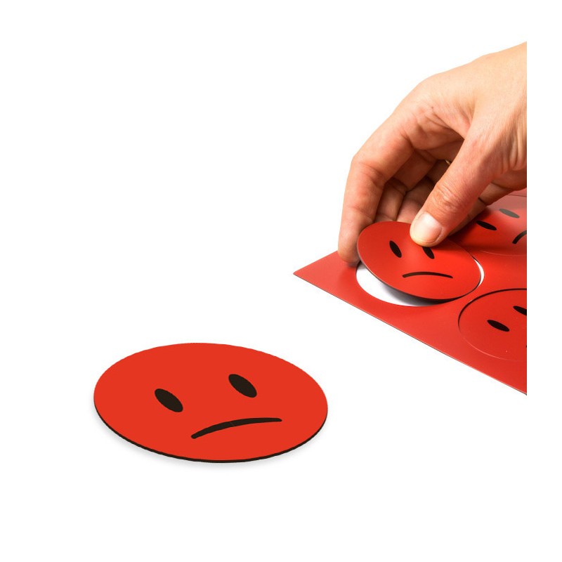 Smiley magnetic diam. 60 mm, 6 buc./A5 - roșu