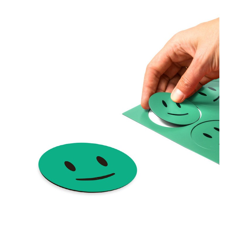 Smiley magnetic diam. 60 mm, 6 buc./A5 - verde