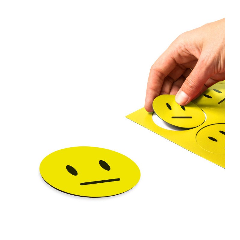 Smiley magnetic diam. 60 mm, 6 buc./A5 - galben