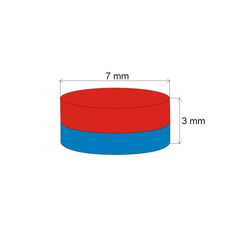 Magnet neodim cilindru cu diam.7x3 N 80 °C, VMM7-N42