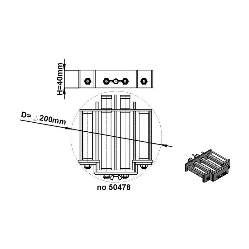 Magnet pentru pâlnia de alimentare (temperatura maximă de 80 °C) diam. 200 mm