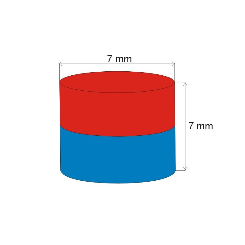 Magnet neodim cilindru cu diam.7x7 N 80 °C, VMM7-N42