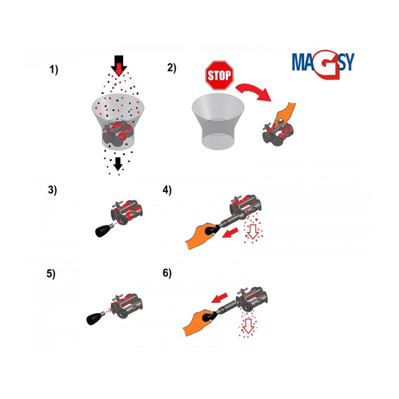 Magnet pentru pâlnia de alimentare (temperatura maximă de 80 °C) diam. 100 mm