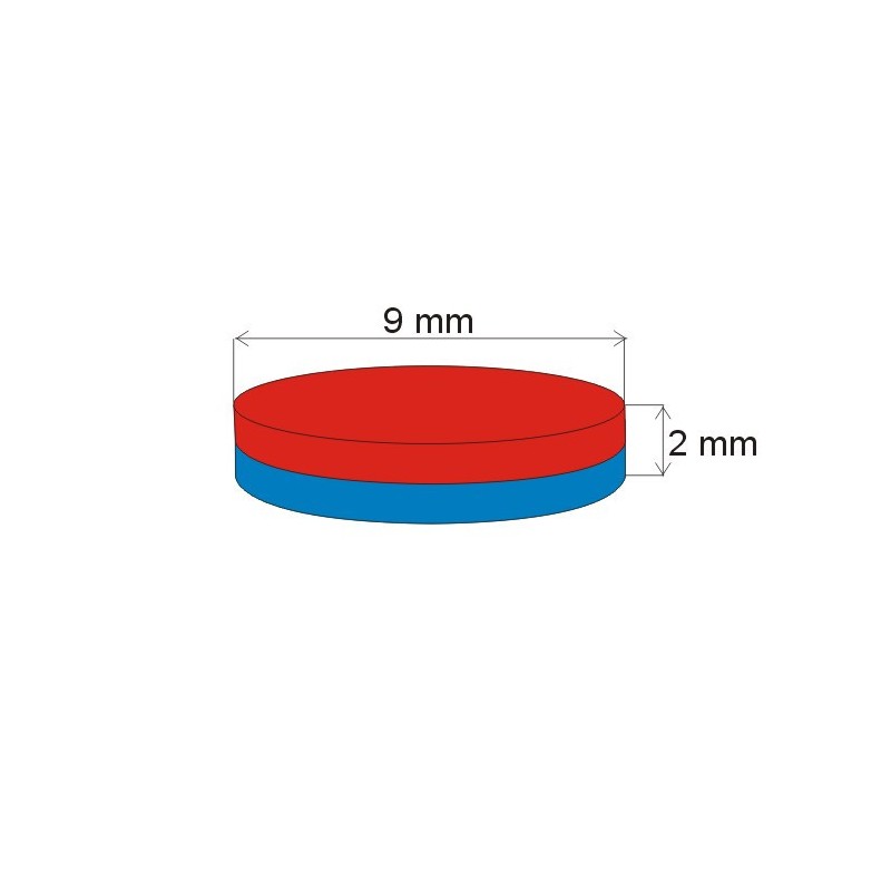 Magnet neodim cilindru cu diam.9x2 N 80 °C, VMM7-N42