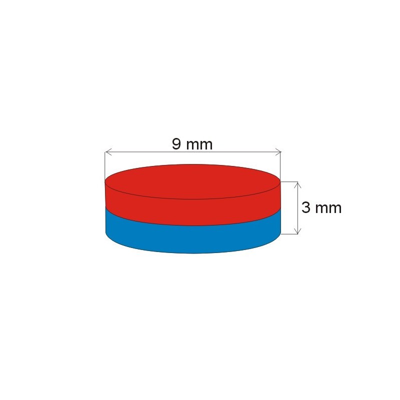 Magnet neodim cilindru cu diam.9x3 N 80 °C, VMM7-N42