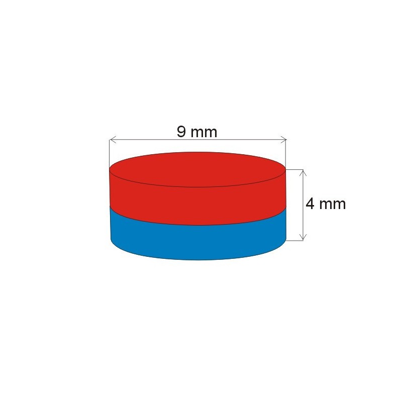 Magnet neodim cilindru cu diam.9x4 N 80 °C, VMM7-N42