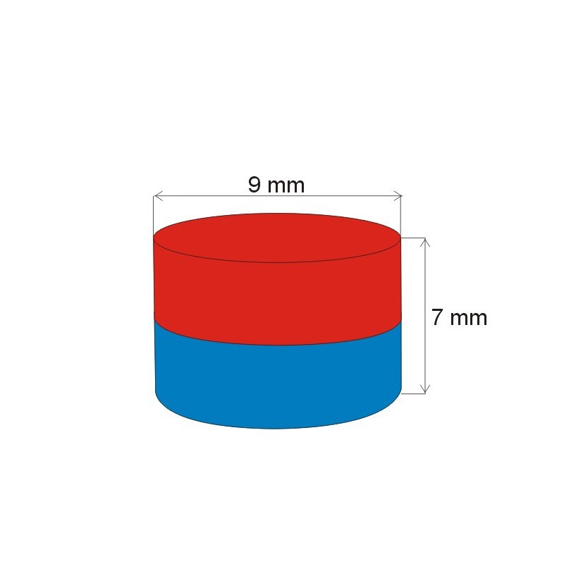 Magnet neodim cilindru cu diam.9x7 N 80 °C, VMM7-N42