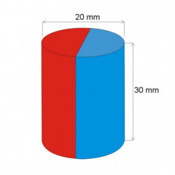 Magnet neodim cilindru cu diam.20x30 N 80 °C, VMM4
