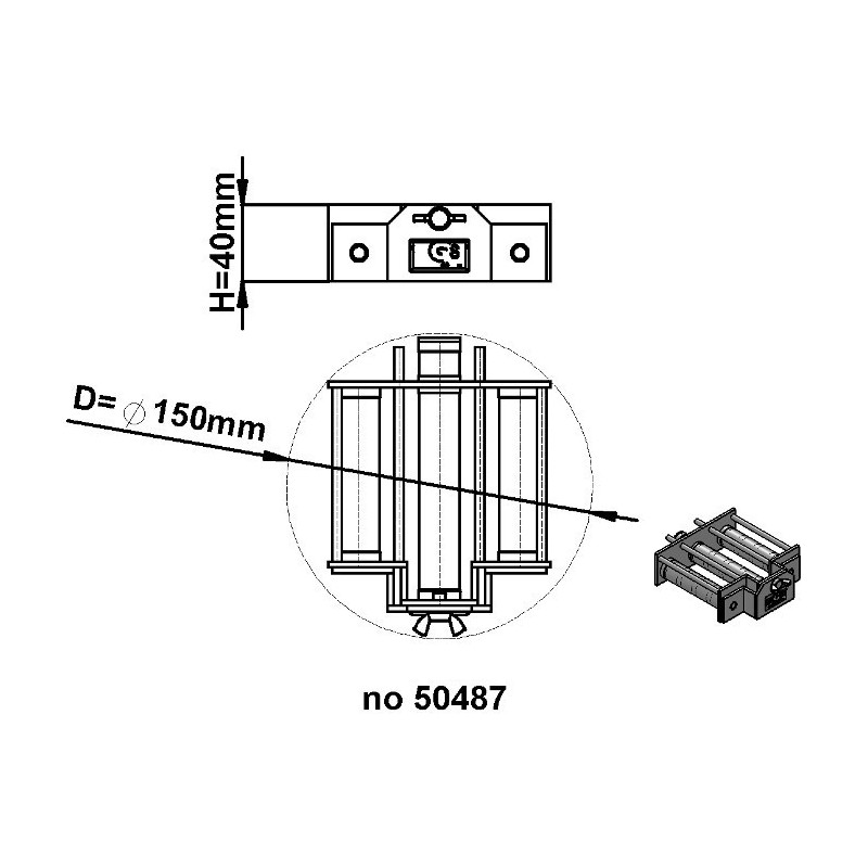 Magnet pentru pâlnia de alimentare (temperatura maximă de 80 °C) diam. 150 mm