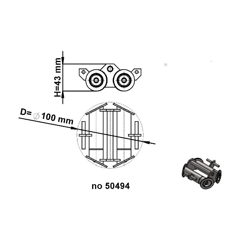 Magnet pentru pâlnia de alimentare (temperatura maximă de 120 °C) diam. 100 mm