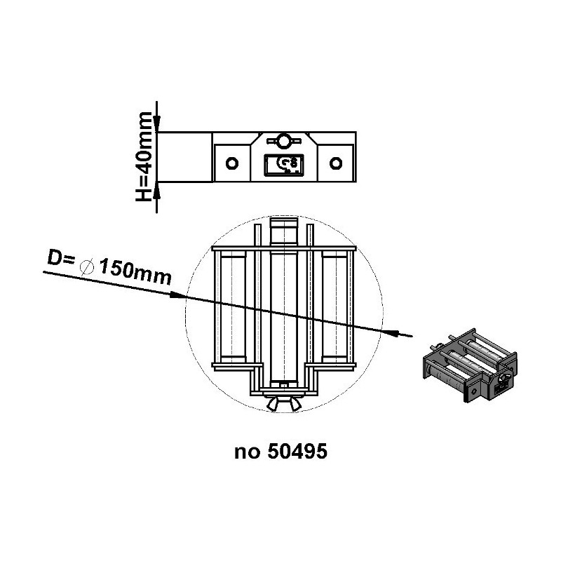 Magnet pentru pâlnia de alimentare (temperatura maximă de 120 °C) diam. 150 mm