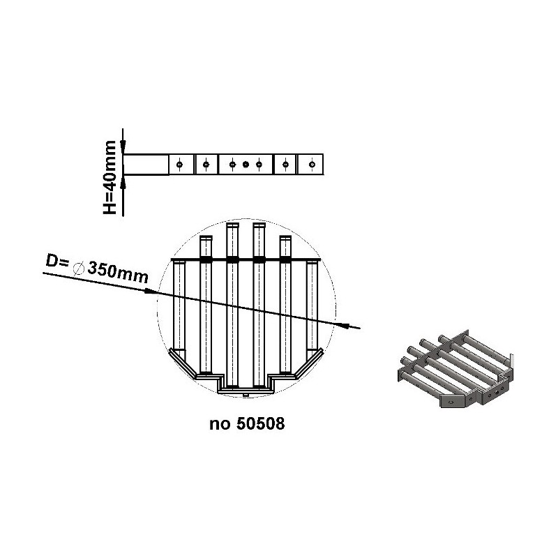 Magnet pentru pâlnia de alimentare (temperatura maximă de 120 °C) diam. 350 mm