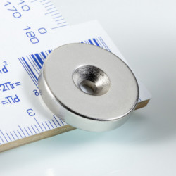Magnet neodim cilindru cu gaură pentru șurub cu cap înecat diam. 25 x 5 N 80 °C, VMM4-N35