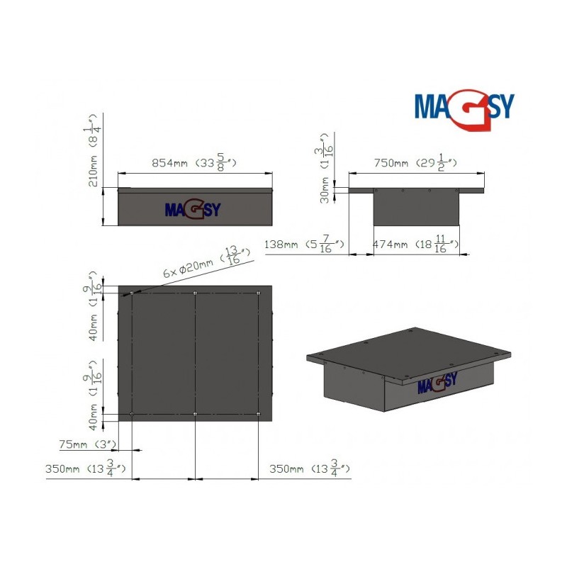 Placă magnetică MD 854x474x210