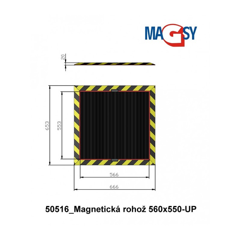 Rogojină magnetică 560 x 550 mm UP