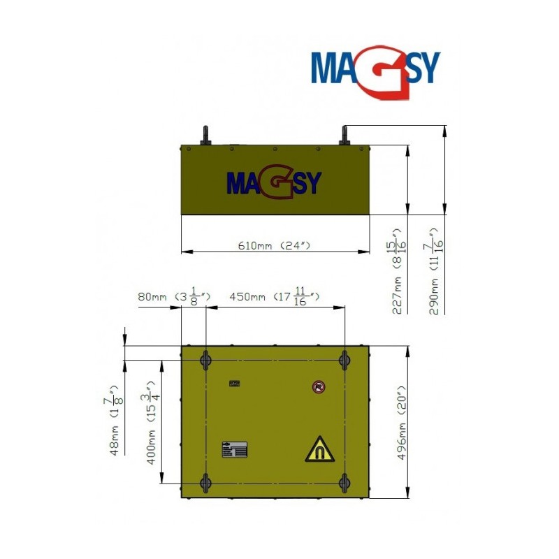 Placă magnetică MD modelul 1 - 610x496x227 F