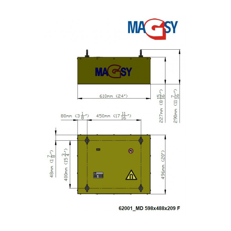 Placă magnetică MD modelul 1 - 610x496x227 F