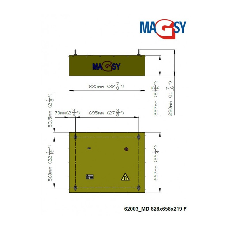 Placă magnetică MD modelul 3 - 835x667x227
