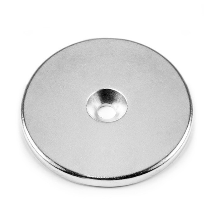 Magnet neodim cilindru cu gaură pentru șurub cu cap înecat diam. 42 x 4 N 80 °C, VMM4-N35