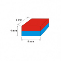 Magnet neodim bloc 8x8x4 N 80 °C, VMM8-N45