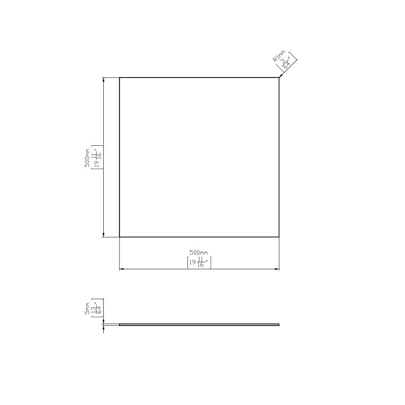 Tablă inox grosime 5 mm, dimensiune 500x500 mm