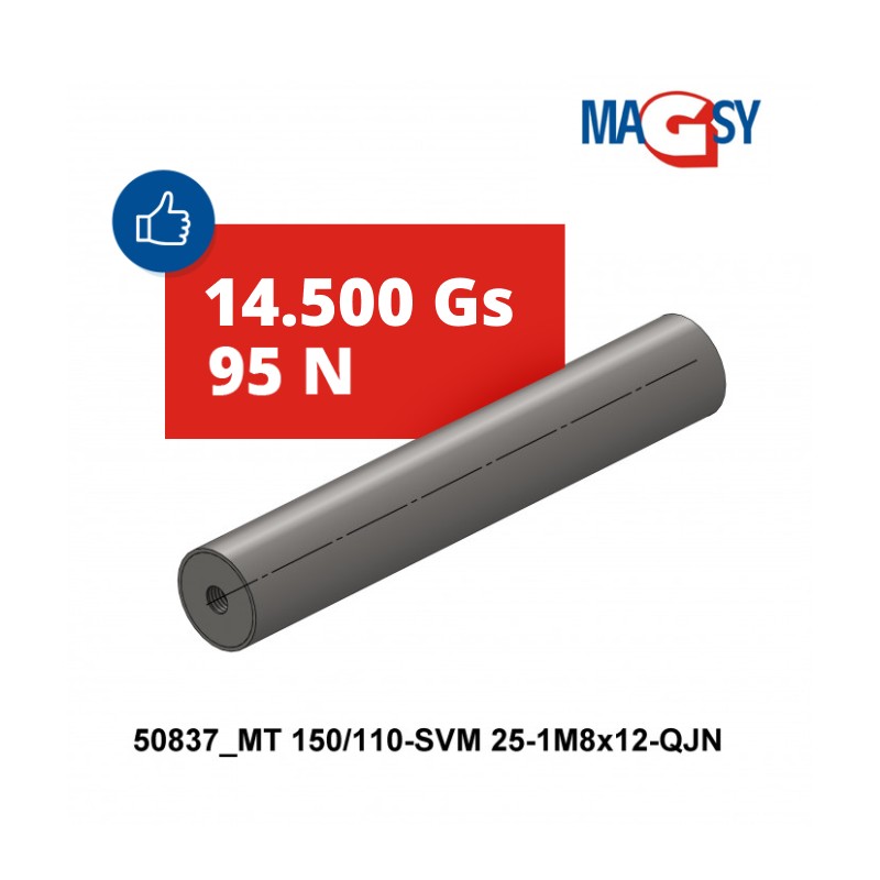 Bară magnetică - NdFeB diam.25 x 150 mm, 14.500 Gs, 95 N, 80 °C