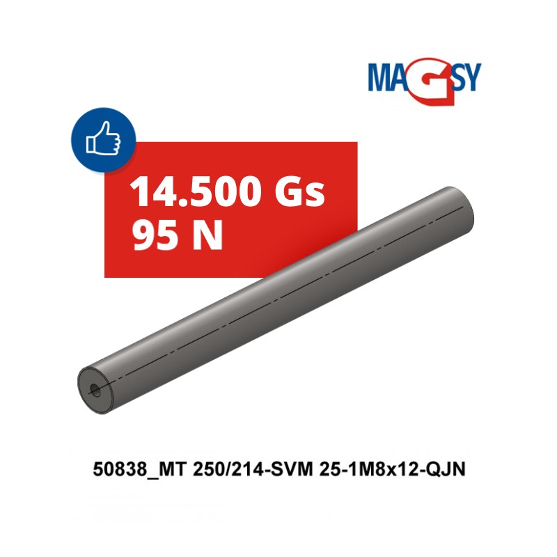 Bară magnetică - NdFeB diam.25 x 250 mm, 14.500 Gs, 95 N, 80 °C