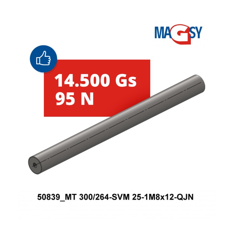Bară magnetică - NdFeB diam.25 x 300 mm, 14.500 Gs, 95 N, 80 °C