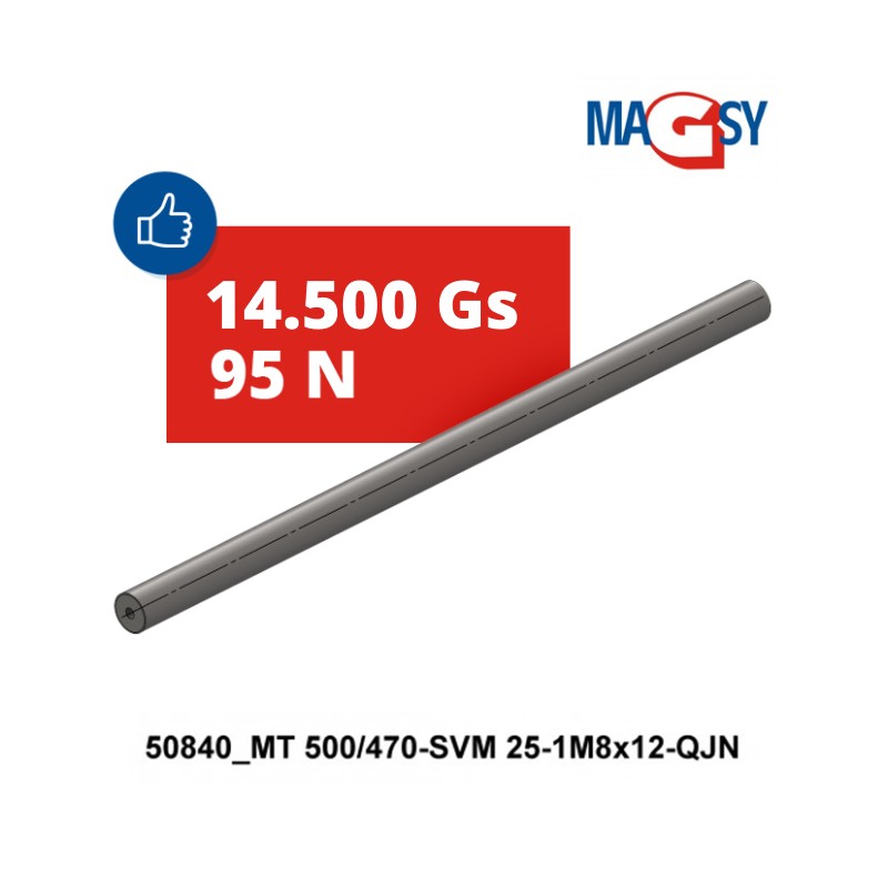 Bară magnetică - NdFeB diam.25 x 500 mm, 14.500 Gs, 95 N, 80 °C