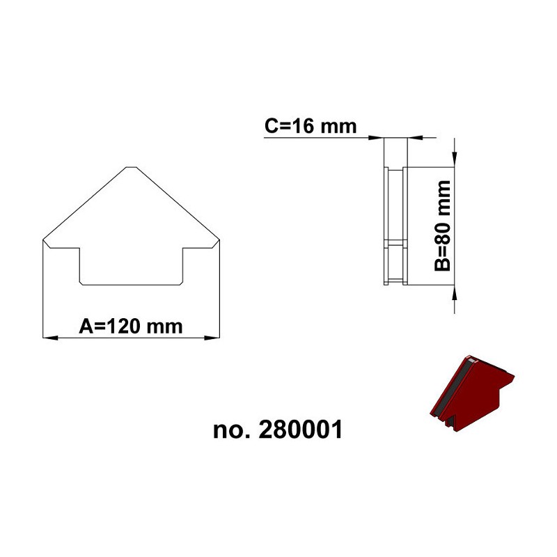 Vinclu magnetic 120x82x16 mm