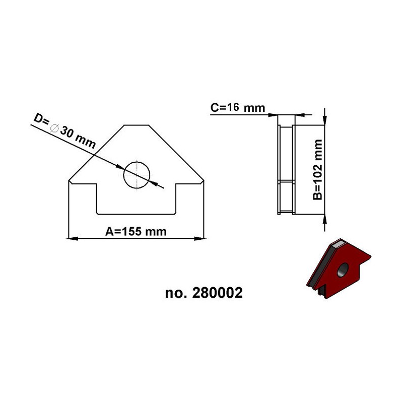 Vinclu magnetic 155x102x16 mm