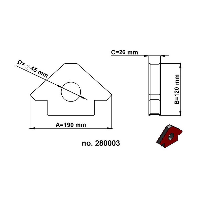 Vinclu magnetic 190x120x26 mm