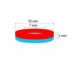 Magnet neodim inel cu diam.15,5xpr7x2 N 120 °C, VMM4H-N35H