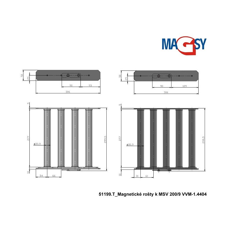 Grile magnetice MSV 200/9 VVM-1.4404