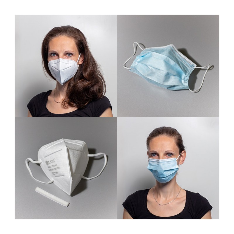 Mască de protecție FFP2/20 buc + Mască chirurgicală/50 buc