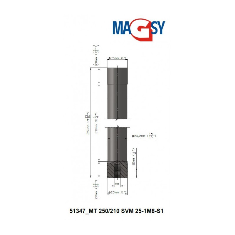 Bară magnetică - NdFeB diam.25 x 250 mm