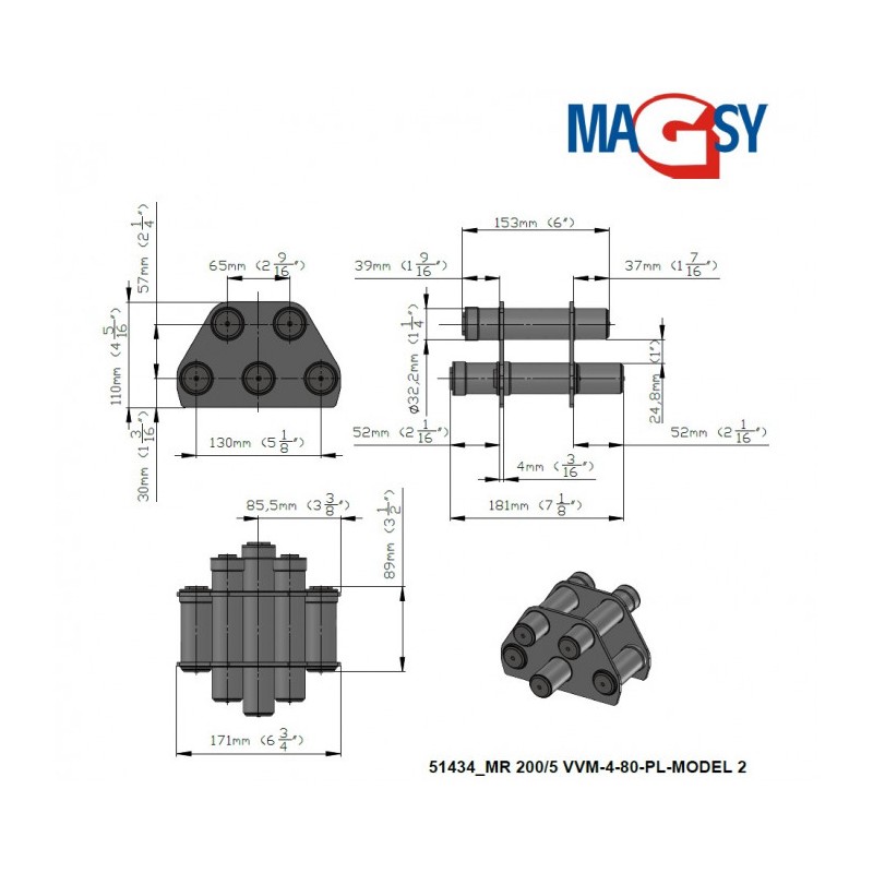 Magnet pentru pâlnia de alimentare MR 200/5 VVM