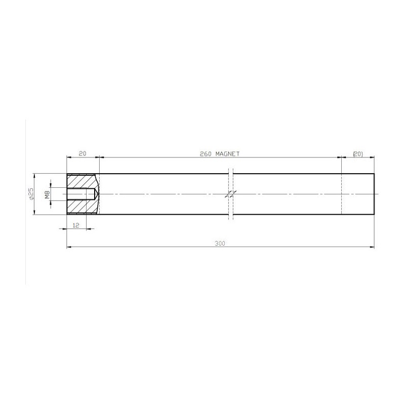 Bară magnetică ECO - NdFeB diam.25 x 300 mm