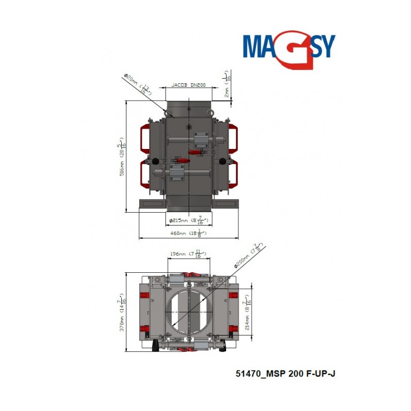 Separator magnetic tabular MSP 200 F-UP-J
