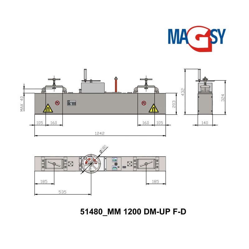 Mătură magnetică pentru cărucioare de curățenie MM 1200 DM-UP F-D