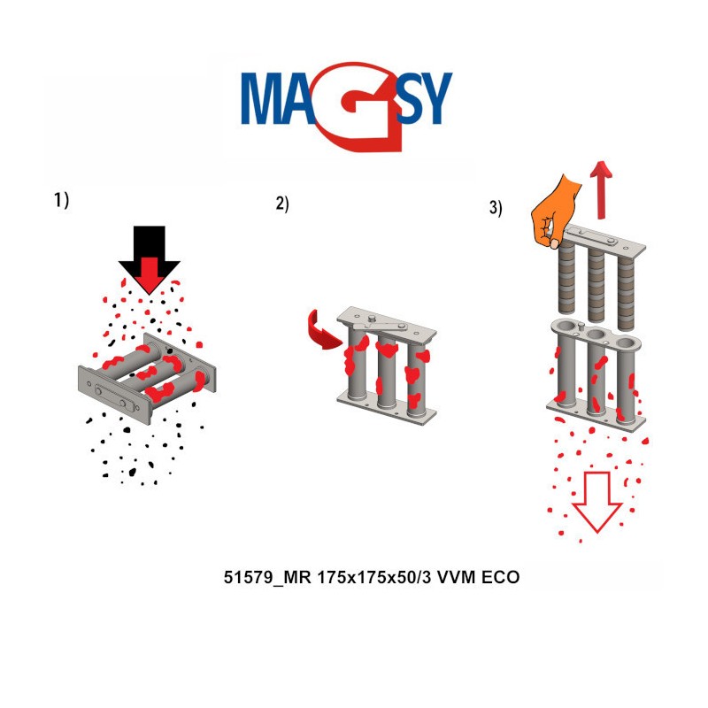 Set distribuitori tip streșină pentru grila magnetică MR 175x175x50/3 VVM ECO
