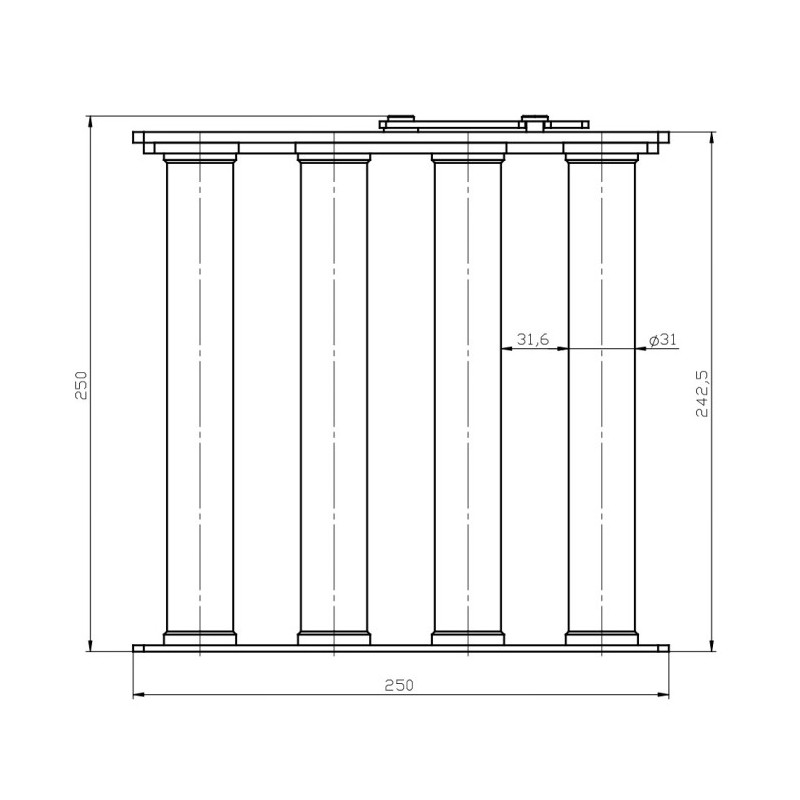 Grilă magnstică MR 250x250x50/4 VVM