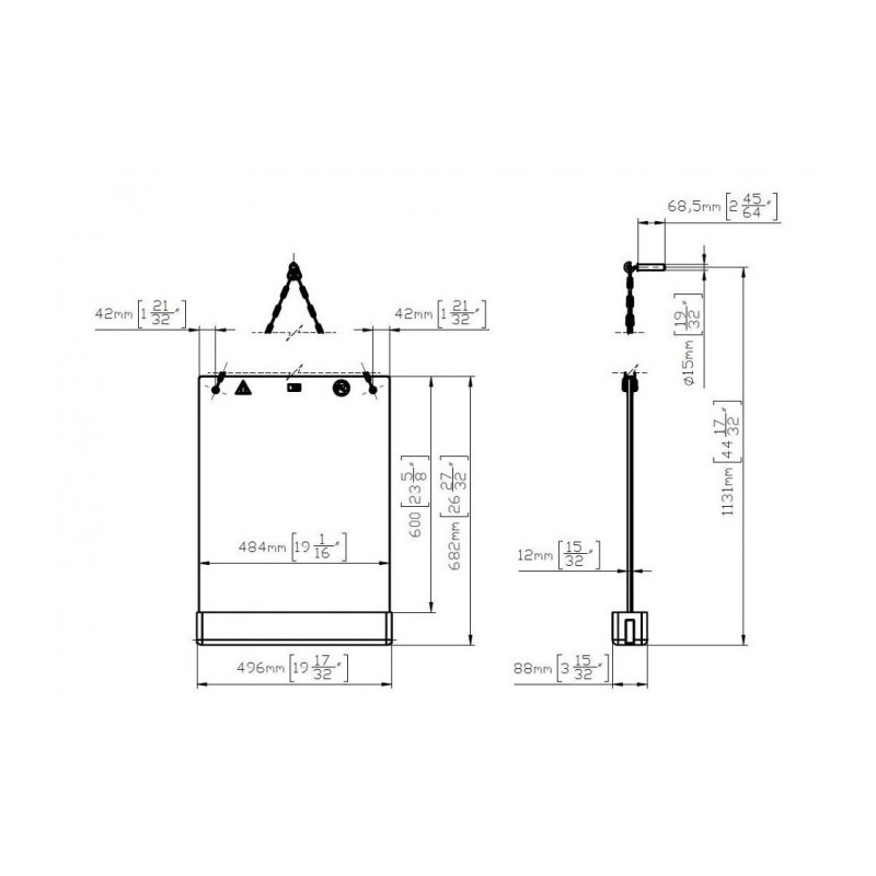 Placă magnetică pentru captarea prafului 640 x 500 x 12 mm
